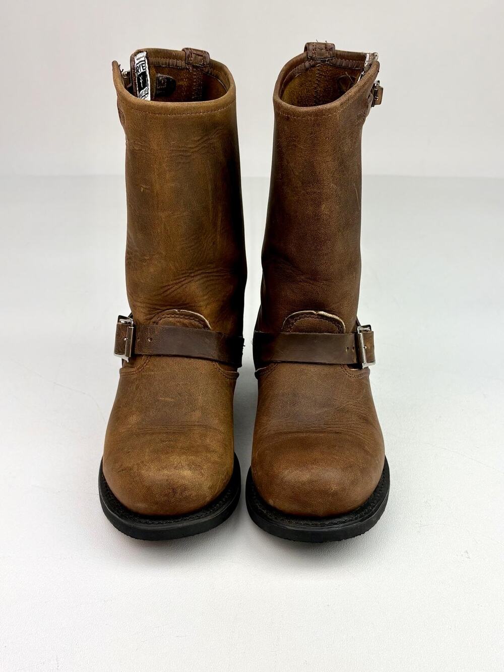 Frye Engineer Buckle Boots Moto Motorcycle 774001 Womens 8 M Brown Leather